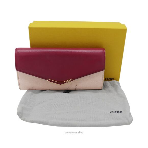 🔴 Fendi Long Wallet - Fuchsia Pink Leather - Picture 1 of 9